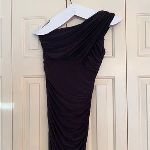 One Shoulder Stretchy Black Dress